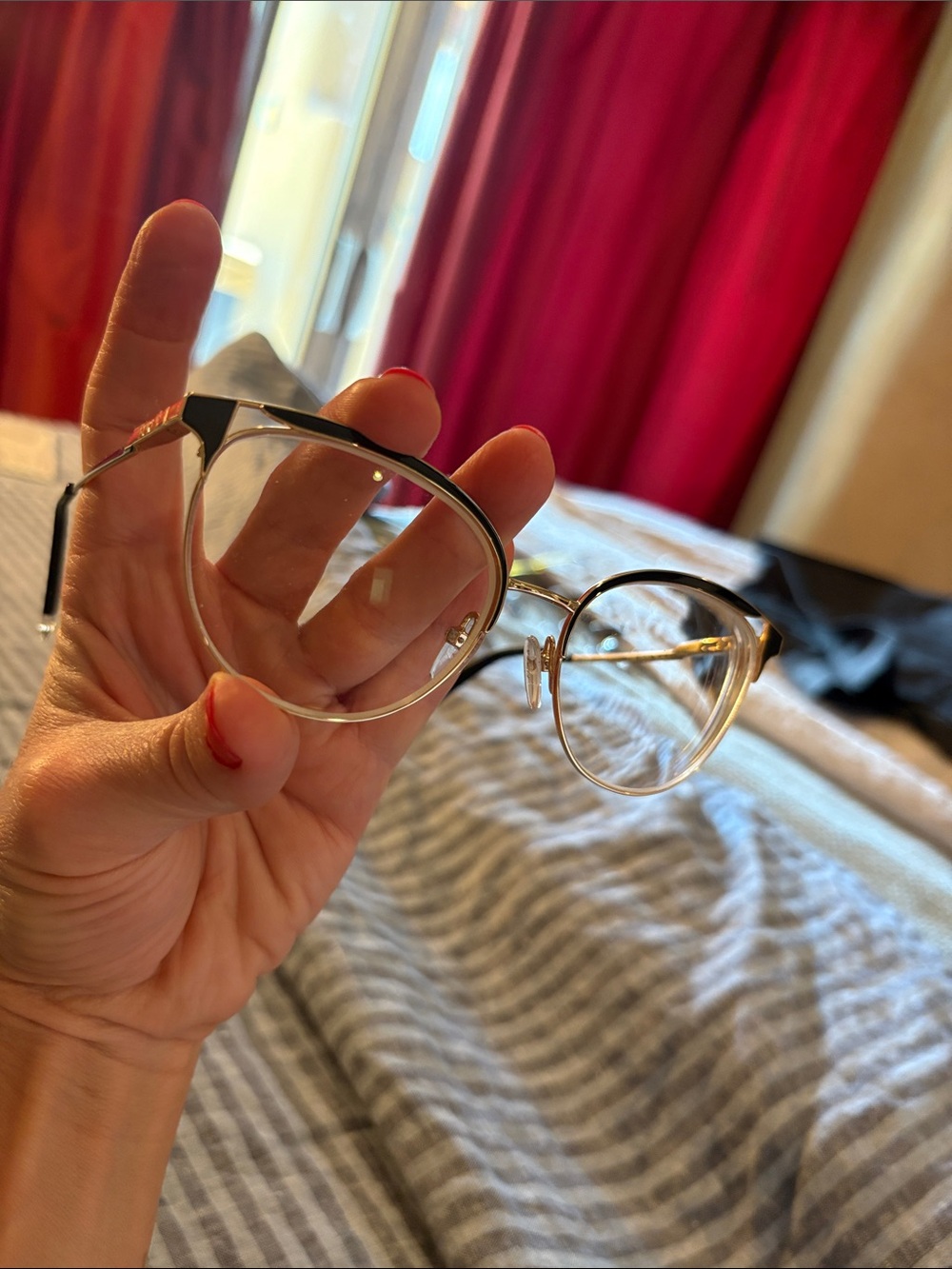 Furla Clear Frames with Gold and Black Temples